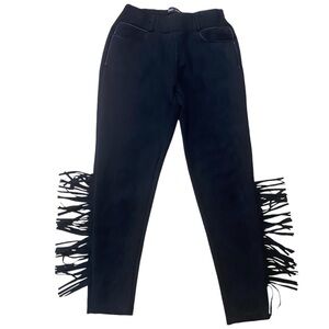Crazy Train Black Fringe Pull On Western Skinny Pants Leggings Size XS